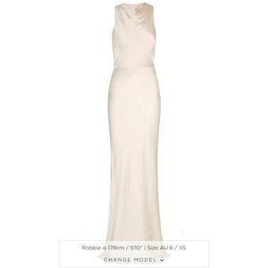 SHONA JOY - LA LUNE HIGH NECK MAXI DRESS - CREAM